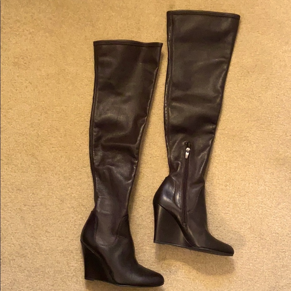 Via Spiga brown wedge over the knee boot